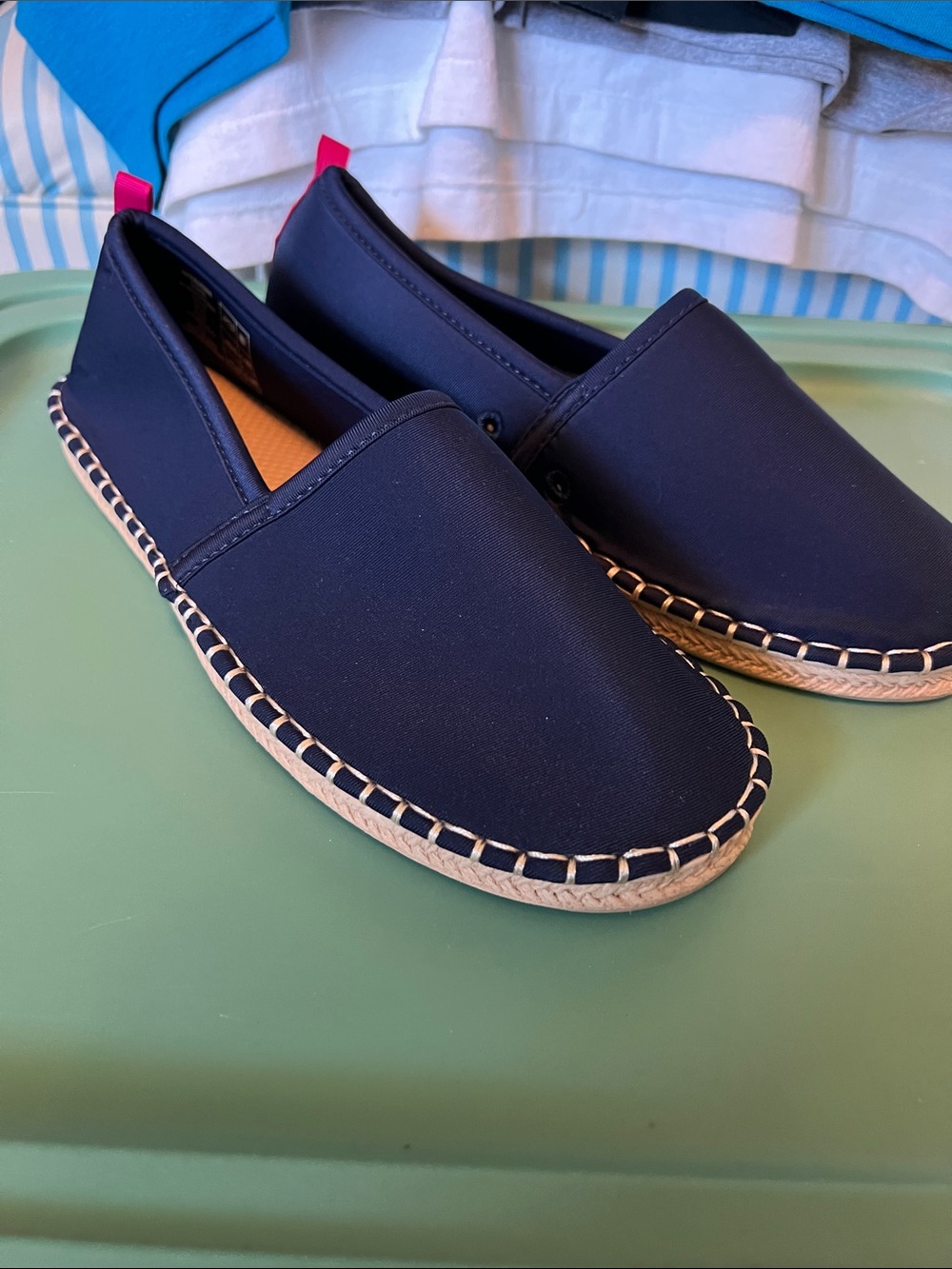 Women’s Lands End Navy Neoprene Slip-On water shoe Espadrilles